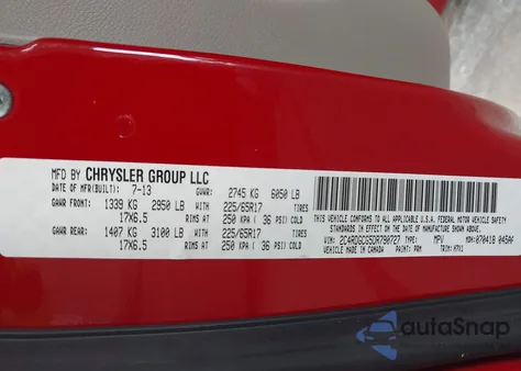 2013 Dodge Grand Caravan Sxt z USA, uszkodzony, nr VIN 2C4RDGCG5DR790727